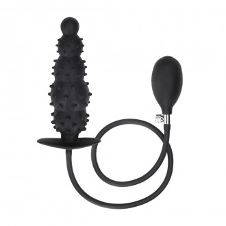 INFLATABLE SILICONE TEXTURED ANAL PLUG - BLACK