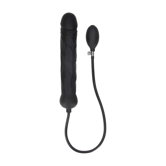 INFLATABLE SILICONE DILDO - LARGE - BLACK