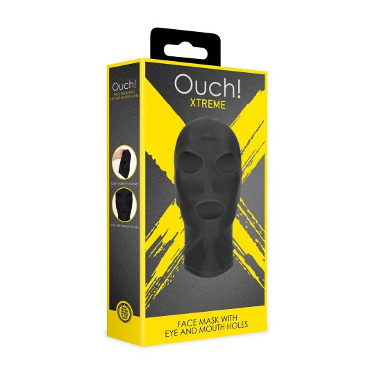 FACE MASK WITH EYE AND MOUTH HOLES - BLACK