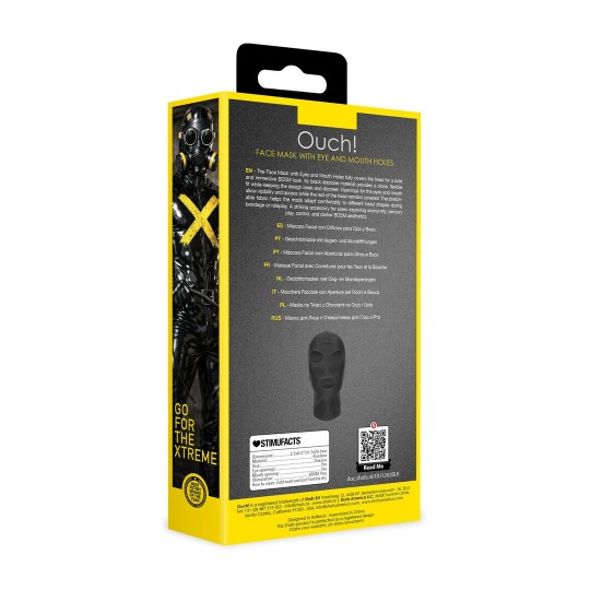 FACE MASK WITH EYE AND MOUTH HOLES - BLACK