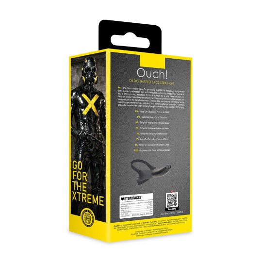DILDO SHAPED FACE STRAP-ON - BLACK