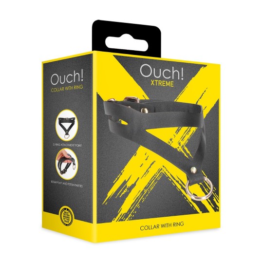COLLAR WITH RING - BLACK