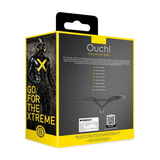 COLLAR WITH RING - BLACK