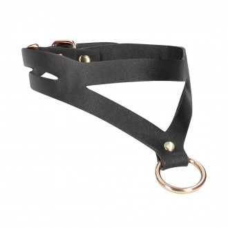 COLLAR WITH RING - BLACK