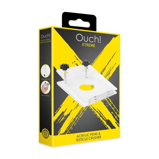 ACRYLIC PENIS AND TESTICLE CRUSHER - CLEAR
