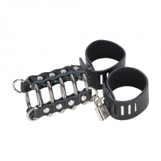 CHASTITY PENIS AND TESTICLE BELT - BLACK