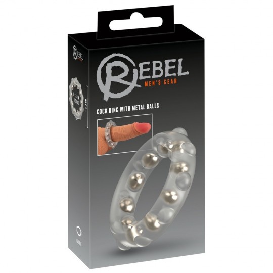 COCK RING WITH METAL BALLS