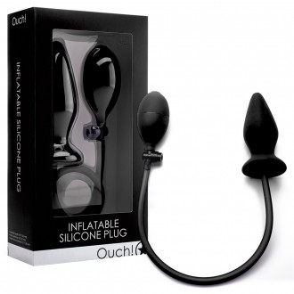 OUCH! INFLATABLE SILICONE ANAL PLUG BLACK