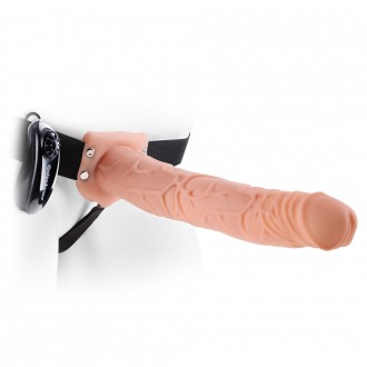 11" HOLLOW VIBRATING STRAP-ON FETISH FANTASY SERIES WHITE