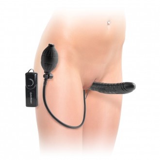 VIBRATING INFLATABLE STRAPLESS STRAP-ON FETISH FANTASY SERIES BLACK