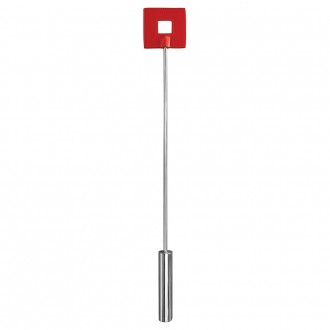 FUSTA OUCH! LEATHER SQUARE TIPPED METAL CROP ROJA