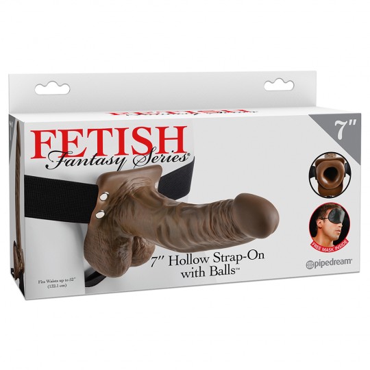 STRAP-ON OCO COM TESTÍCULOS 7&quot; FETISH FANTASY SERIES MULATO