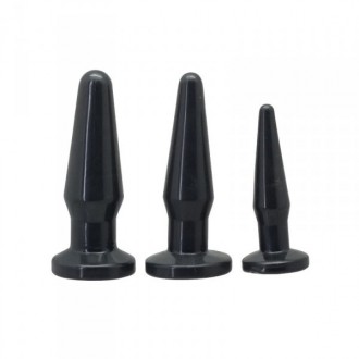 CONJUNTO DE 3 PLUGS ANALES TIMELESS ANAL PLUGS NEGROS