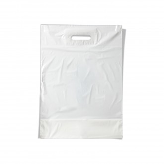 PLASTIC BAG WITH CUT AND REINFORCED WHITE LARGE