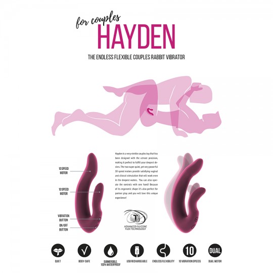 VIBRADOR RECARREGÁVEL HAYDEN JIL TESTER ROSA