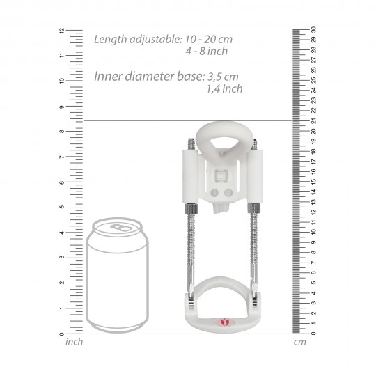 EXTENSOR DE PÉNIS POR TRAÇÃO PENIS EXTENDER PUMPED BRANCO