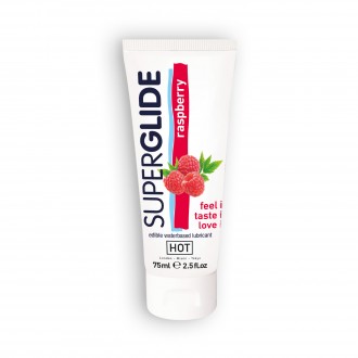 HOT™ SUPERGLIDE EDIBLE LUBRICANT RASPBERRY 75ML