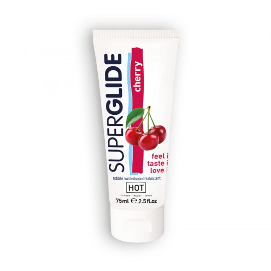 HOT™ SUPERGLIDE EDIBLE LUBRICANT CHERRY 75ML