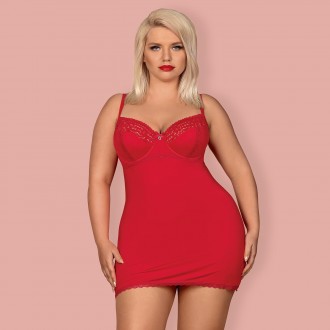 OBSESSIVE JOLIEROSE CHEMISE AND THONG TAILLE QUEEN RED