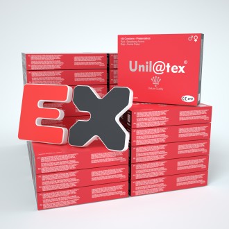 50 BOXES OF 144 RED STRAWBERRY CONDOMS UNILATEX