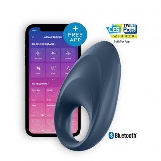 ANELLO VIBRANTE CON APP E BLUETOOTH MIGHTY ONE RING SATISFYER BLU