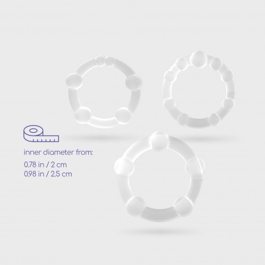 CRUSHIOUS TRASPARENTE TRIPLE BEAD COCK RINGS SET
