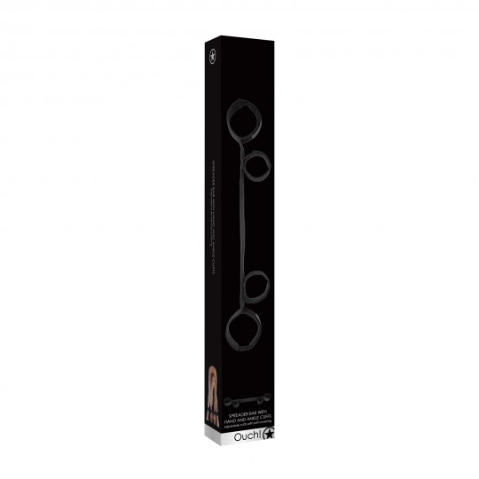 BARRA AFASTADORA COM ALGEMAS OUCH! SPREADER BAR WITH CUFFS PRETA
