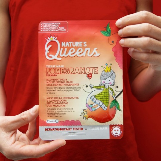 NATURE&#039;S QUEENS ILLUMINATING FACIAL TISSUE MASK POMEGRANATE 25ML