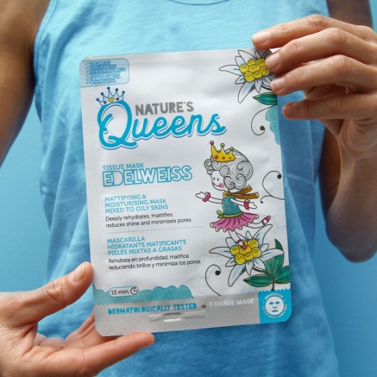 MASCARILLA DE TEJIDO FACIAL MATIFICANTE NATURE’S QUEENS EDELWEISS 25ML