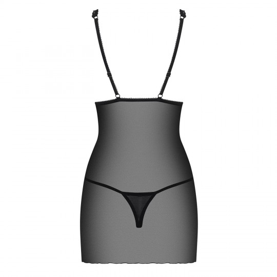 OBSESSIVE LUCITA CHEMISE AND THONG BLACK