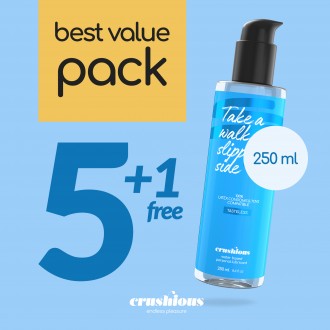 CONFEZIONE DA 5 LUBRIFICANTI A BASE D'ACQUA 250 ML CRUSHIOUS + 1 FREE