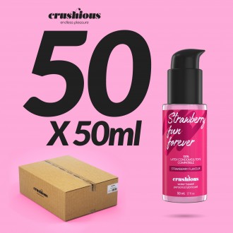 PACK OF 50 STRAWBERRY FLAVOURED CRUSHIOUS LUBRICANTS 50 ML