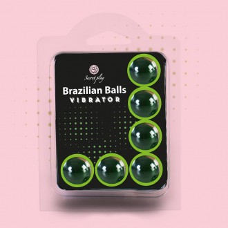 BRAZILIAN LUBRICANT BALLS SHOCK VIBRATING EFFECT 6 x 4GR