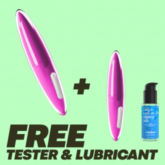 EXCLUSIVE OVO PACK C1 RECHARGEABLE VIBRATOR FUCHSIA WITH FREE TESTER AND CRUSHIOUS WATERBASED LUBRICANT 50ML