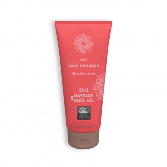 SHIATSU™ STRAWBERRY FLAVOURED MASSAGE AND GLIDE GEL 2IN1 200ML