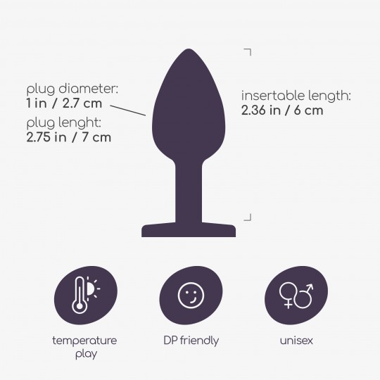 CRUSHIOUS BIJOU ANAL JEWEL PLUG BLACK SMALL