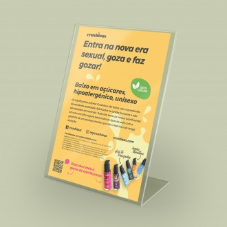 CRUSHIOUS ROTATING DISPLAY WITH LUBRICANT PRESENTATION FLYER IN PORTUGUESE