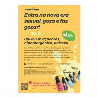 CRUSHIOUS ROTATING DISPLAY WITH LUBRICANT PRESENTATION FLYER IN PORTUGUESE