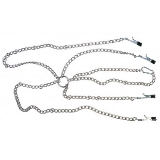 SEXTREME CHAIN WITH NIPPLE AND CLITORIS CLAMPS 