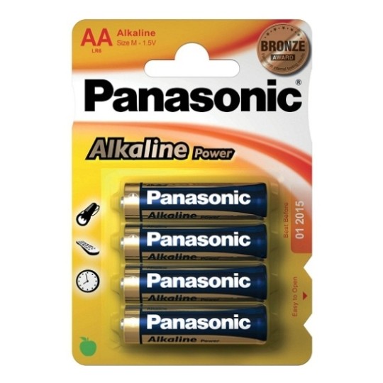 4 BATTERIE ALCALINE AA PANASONIC