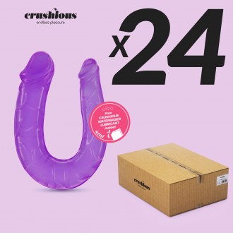 PACK DE 24 DILDO DUPLO DOUBLE TROUBLE CRUSHIOUS ROXO