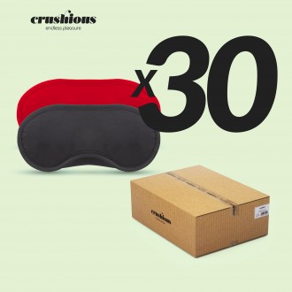 PACK OF 30 2 SATIN BLINDFOLDS CRUSHIOUS BLACK & RED