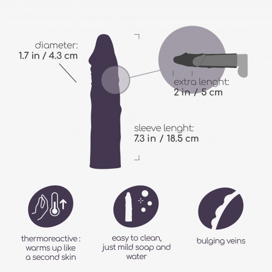 FUNDA DE PENE REALISTA CON EXTENSIÓN DE 2&quot; THE MACHO CRUSHIOUS