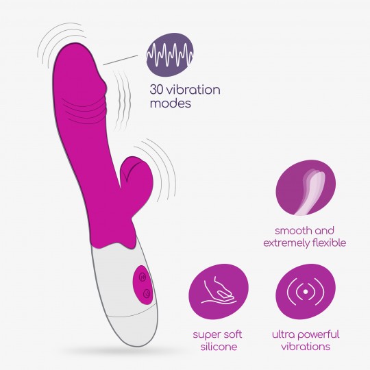 VIBRATORE CON STIMOLATORE CLITORIDEO LOLLIPOP E LUBRIFICANTE A BASE D&#039;ACQUA INCLUSO CRUSHIOUS