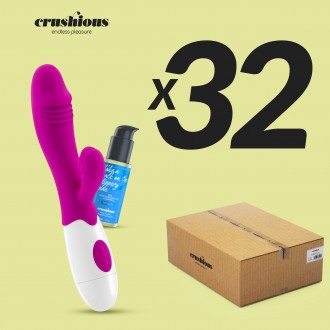 PACK OF 32 CRUSHIOUS LOLLIPOP RABBIT VIBRATOR WITH WATERBASED LUBRICANT INCLUDED