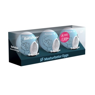 CONFEZIONE DA 3 MASTURBATORE uovo SAVAGE SATISFYER MASTURBATORE