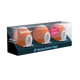 PACK DE 3 MASTURBADOR MASTURBATOR EGG CRUNCHY SATISFYER