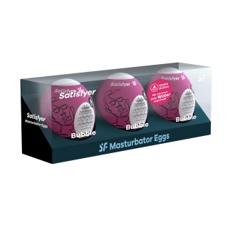 PACK OF 3 SATISFYER MASTURBATOR EGG BUBBLE