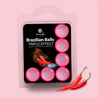 BRAZILIAN LUBRICANT BALLS TRIPLE EFFECT 6 X 4GR