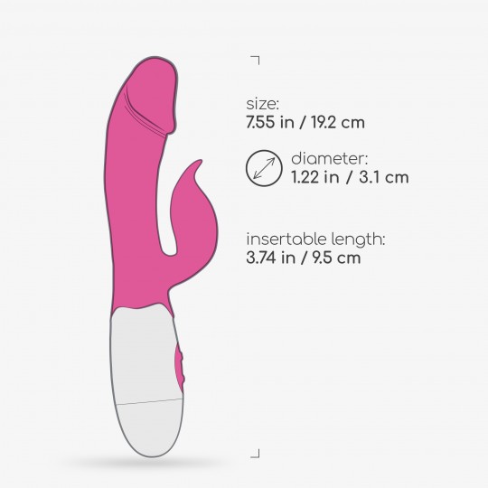 VIBRATORE CON STIMOLATORE CLITORIDEO MOCHI ROSA E LUBRIFICANTE A BASE D'ACQUA INCLUSO CRUSHIOUS